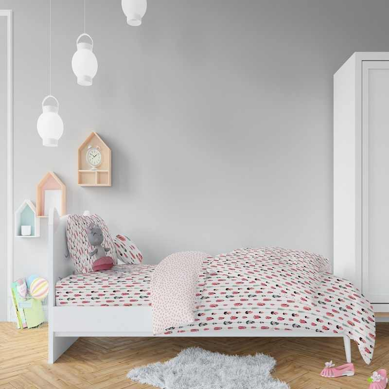  Softies 100% Cotton Antimicrobial Kids White Bedsheet Set 