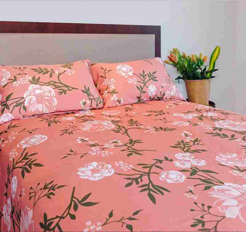 Antimicrobial 100% Cotton Dusty Floral  Pink Bedsheet Set