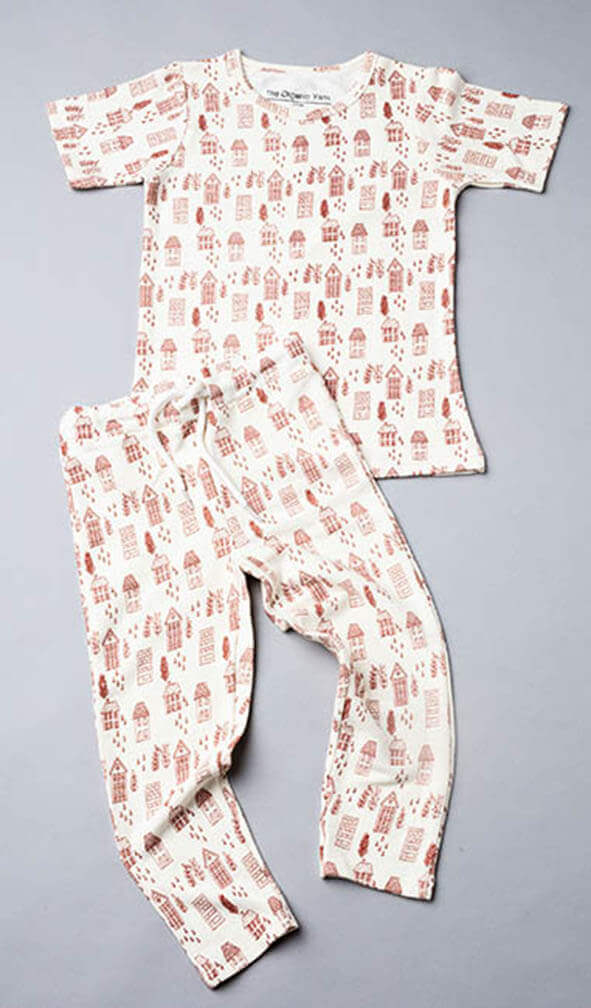 HOUSE PRINT PRINTED T-SHIRT AND PYJAMAS