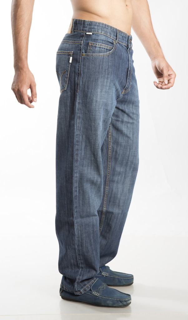 Men's Jeans - Relaxed Fit, Straight Leg - Sand Blast (Waist 36) L-34