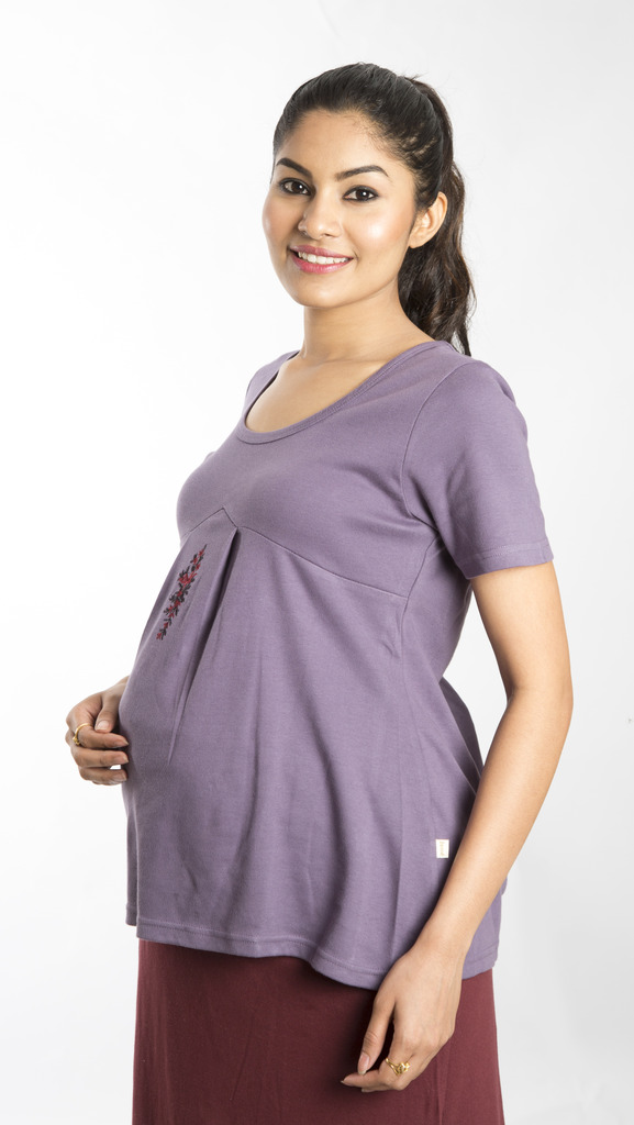 Maternity Top With Embroidery